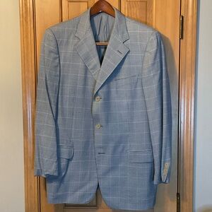 Ermenegildo Zegna Light Blue Checkered Sport Coat